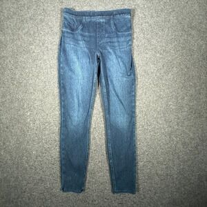 Spanx Jean-ish Leggings Dark Wash Stretchy Comfort Pull On Pants Women's M